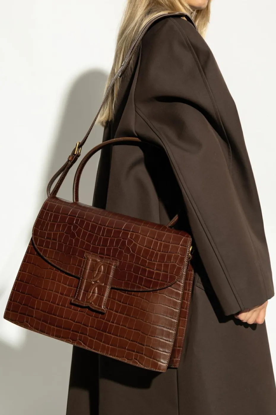 By Malene Birger BRĄZOWY Torba do ręki 'Ronlas'