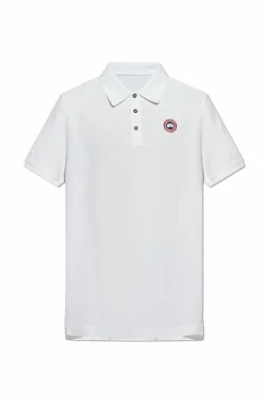 Canada Goose BIAŁY Polo z naszywką z logo