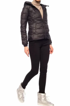 Canada Goose CZARNY Pikowana kurtka z kapturem ‘Abbott Hoody’
