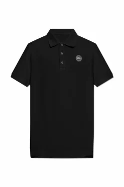 Canada Goose CZARNY Polo z naszywką z logo