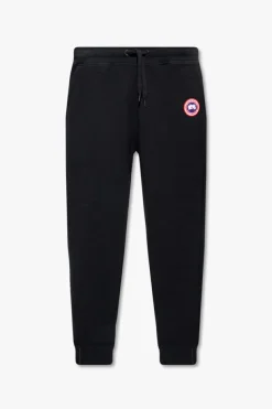 Canada Goose CZARNY Spodnie dresowe z logo
