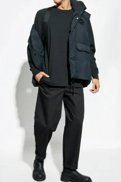 Canada Goose CZARNY T-shirt z kieszenią