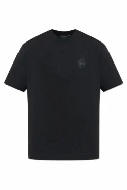 Canada Goose CZARNY T-shirt z logo