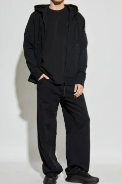 Canada Goose CZARNY T-shirt z logo