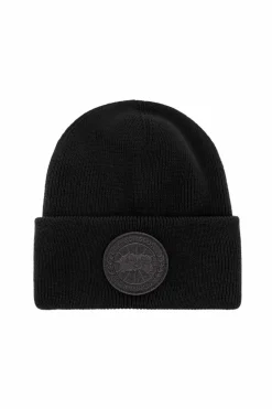 Canada Goose CZARNY Wełniana czapka z logo