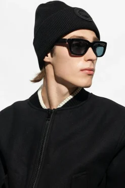 Canada Goose CZARNY Wełniana czapka z logo