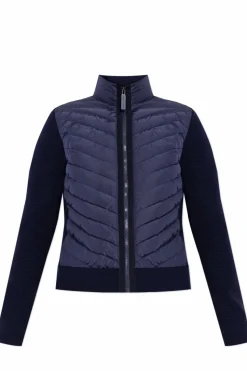 Canada Goose GRANATOWY Kardigan z puchową wstawką