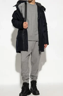 Canada Goose GRANATOWY Wełniana parka ‘Langford’