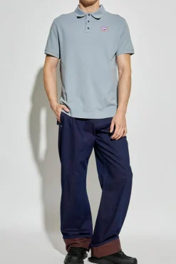 Canada Goose jasnoniebieski Polo z logo