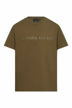 Canada Goose ZIELONY T-shirt z wyszytym logo