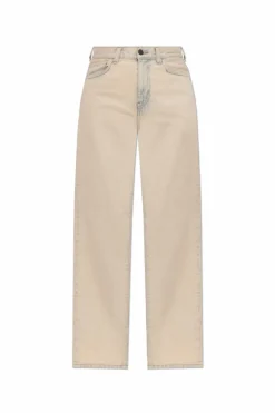 Carhartt WIP beżowy Jeansy z wysokim stanem