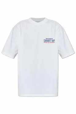 Carhartt WIP BIAŁY T-shirt z logo