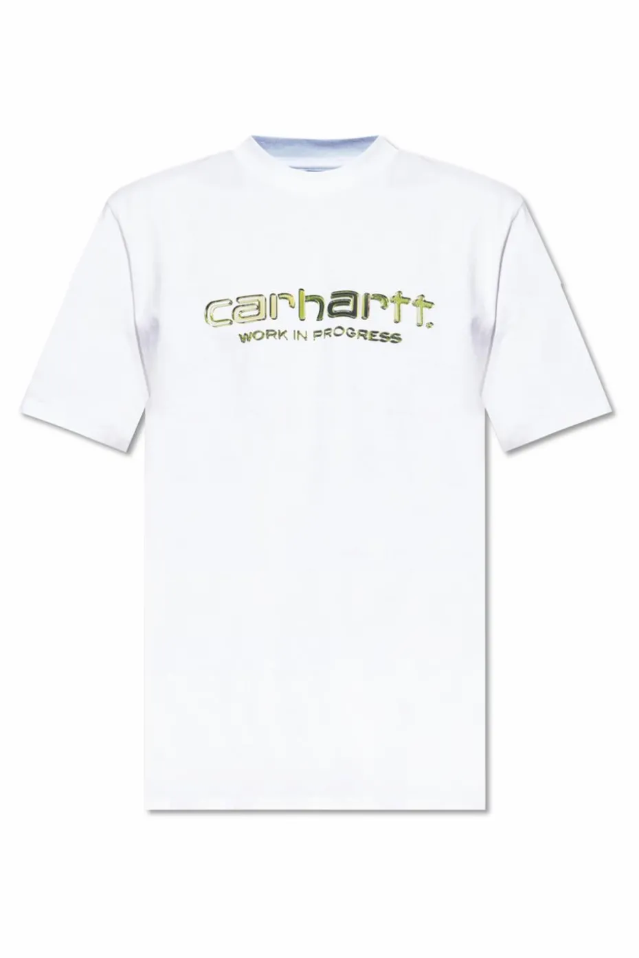 Carhartt WIP BIAŁY T-shirt z nadrukowanym logo