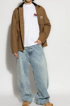 Carhartt WIP BRĄZOWY Kurtka ze sztruksowym kołnierzem