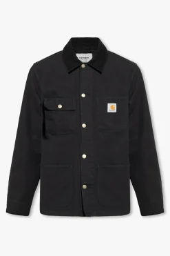 Carhartt WIP CZARNY Jeansowa kurtka z logo