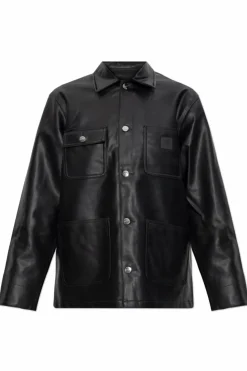 Carhartt WIP CZARNY Kurtka z eco skóry