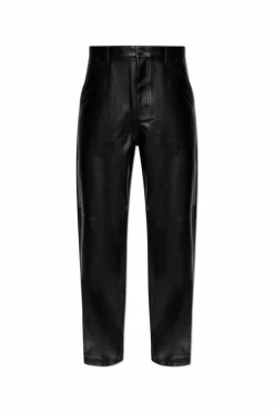 Carhartt WIP CZARNY Spodnie z eco skóry