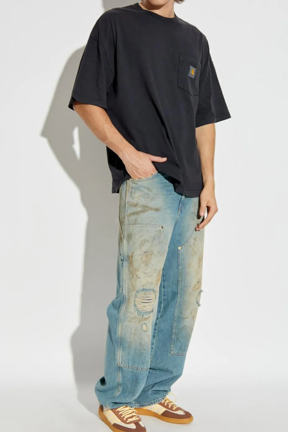 Carhartt WIP CZARNY T-shirt z logo