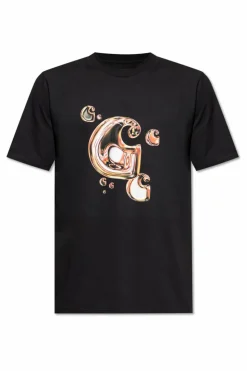 Carhartt WIP CZARNY T-shirt z nadrukiem