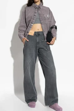 Carhartt WIP FIOLETOWY Jeansowa koszula `Georgia`