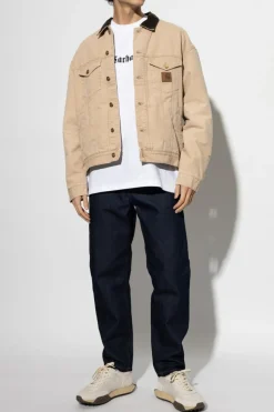 Carhartt WIP GRANATOWY Jeansy z logo