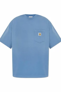 Carhartt WIP NIEBIESKI T-shirt z logo