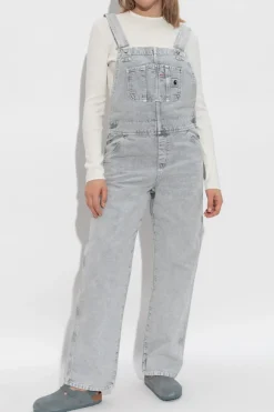 Carhartt WIP SZARY Jeansowe ogrodniczki