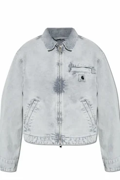 Carhartt WIP SZARY Jeansowa kurtka