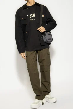 Carhartt WIP ZIELONY Spodnie z logo