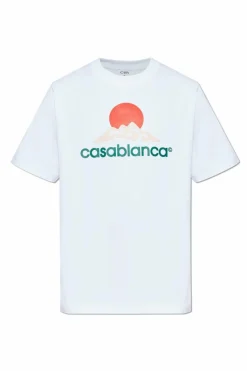 Casablanca BIAŁY T-shirt z logo