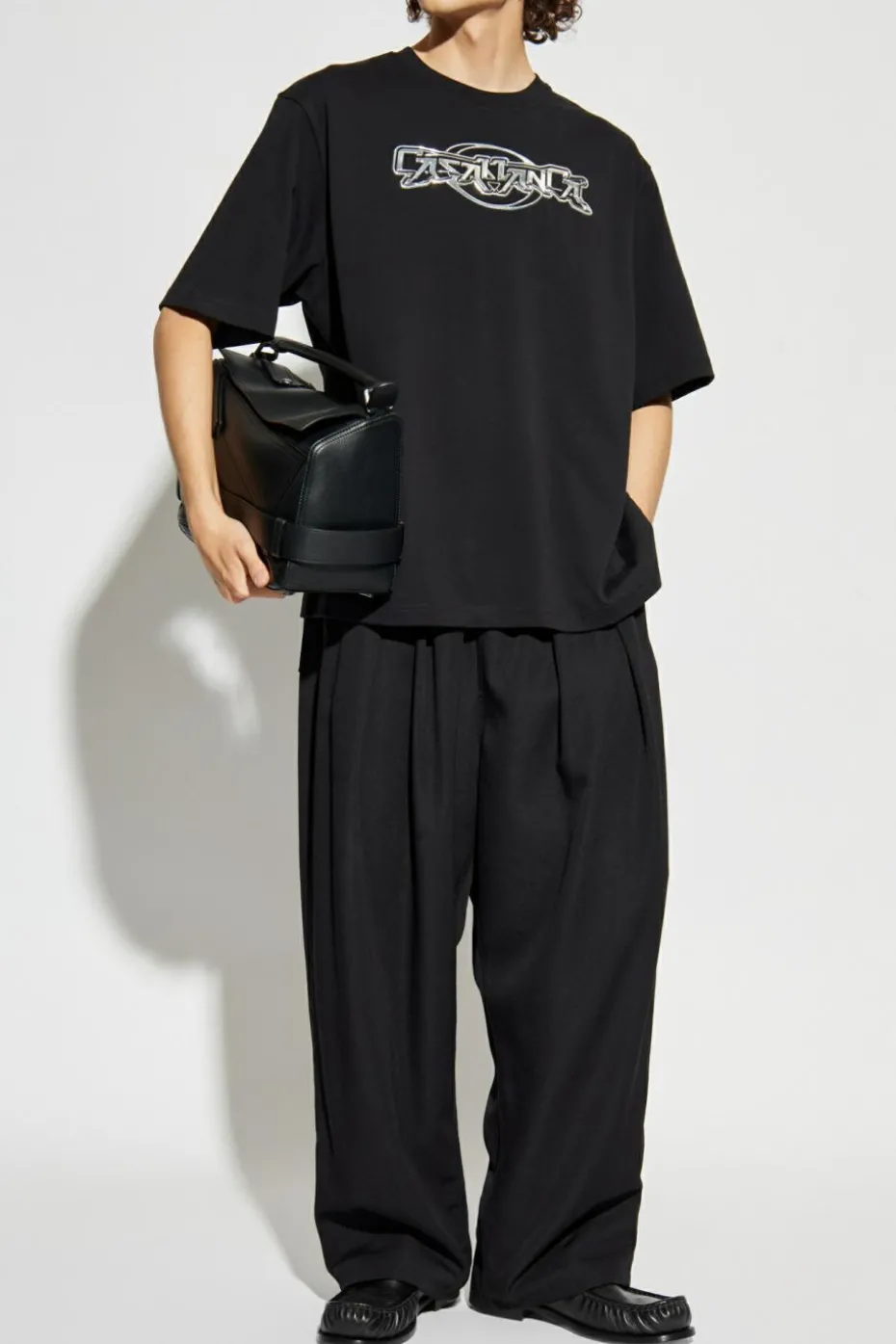 Casablanca CZARNY T-shirt typu `oversize`