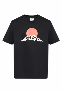 Casablanca CZARNY T-shirt z logo