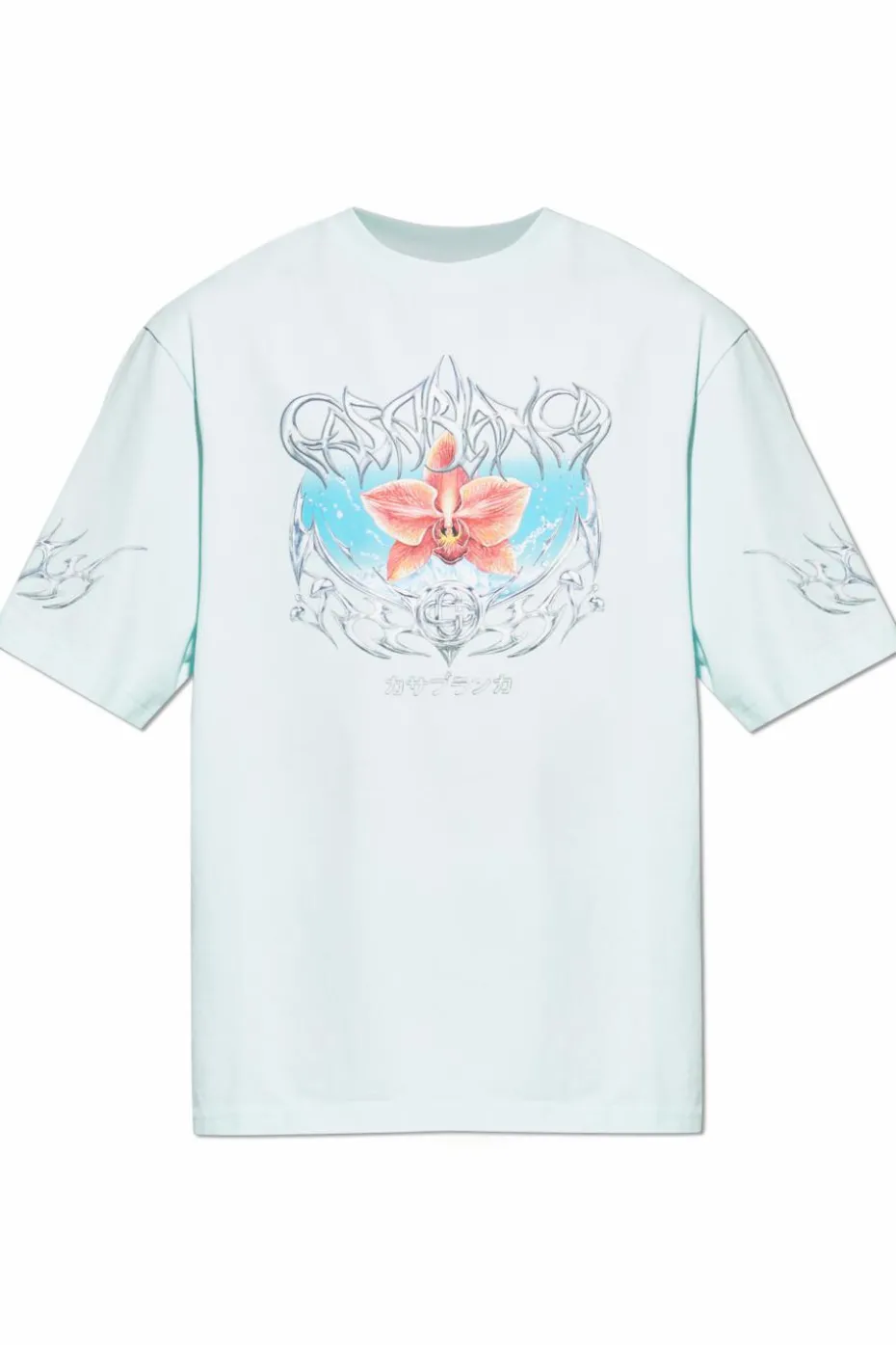 Casablanca jasnoniebieski T-shirt typu `oversize`