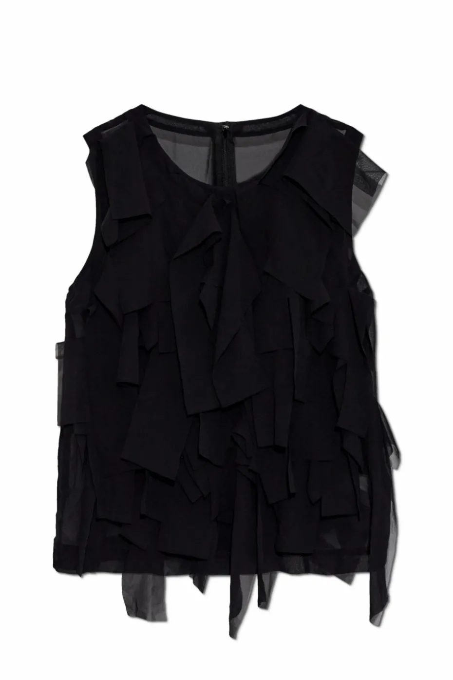 CDG by Comme des Garçons CZARNY Top z falbanami