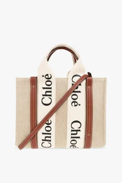 Chloé beżowy Torba ‘Woody Small’ typu ‘shopper’