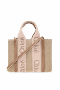 Chloé beżowy Torba ‘Woody Small’ typu ‘shopper’