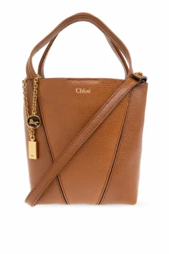 Chloé BRĄZOWY Torba do ręki `Spin`