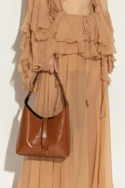 Chloé BRĄZOWY Torba na ramię `Marcie Hobo Small`