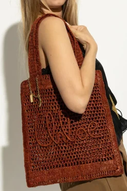 Chloé BRĄZOWY Torba na ramię `Summer Banana` typu `shopper`