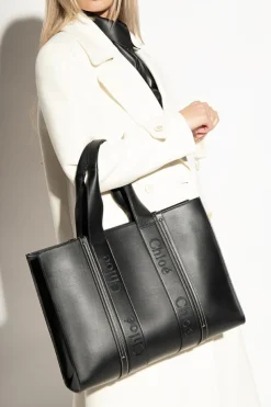 Chloé CZARNY Torba ‘Woody Large’ typu ‘shopper’
