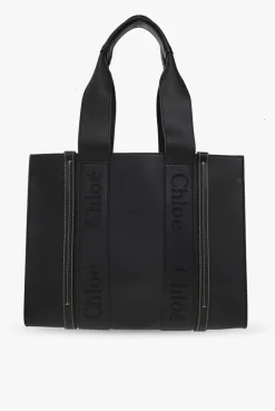 Chloé CZARNY Torba ‘Woody Medium’ typu ‘shopper’