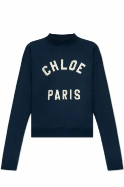 Chloé GRANATOWY Bluza z logo