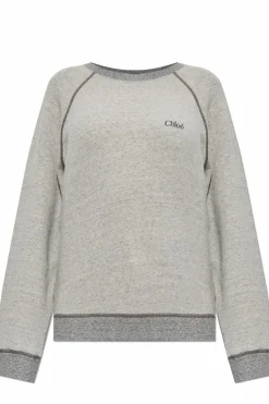 Chloé SZARY Bluza z wyszytym logo