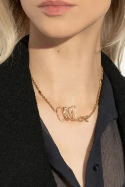 Chloé ZŁOTY Naszyjnik z logo