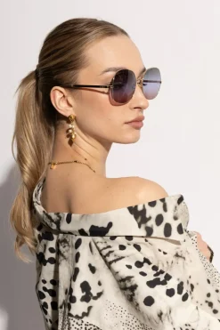 Chloé ZŁOTY Okulary przeciwsłoneczne `Aly`
