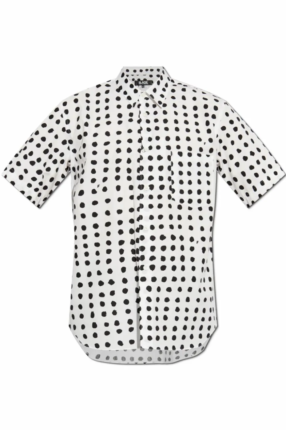 Comme des Garçons Black BIAŁY Koszula ze wzorem w kropki