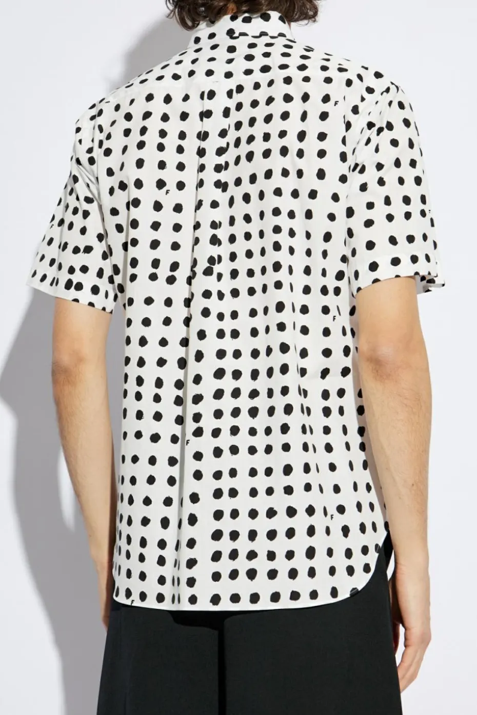 Comme des Garçons Black BIAŁY Koszula ze wzorem w kropki
