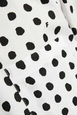 Comme des Garçons Black BIAŁY Koszula ze wzorem w kropki