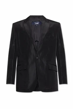 Comme des Garçons Homme Plus CZARNY Marynarka z lnianym wykończeniem