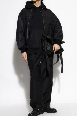 Comme des Garçons Homme Plus CZARNY Spodnie z zapięciami